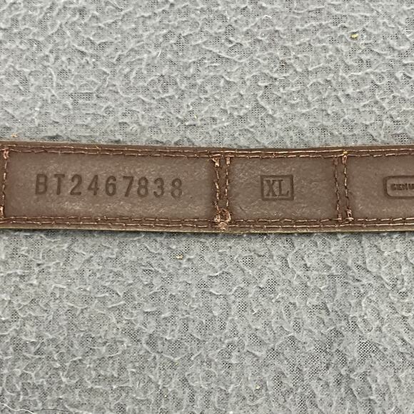 Fossil Genuine Leather Vintage 90s Gold Bronze Patchwork Belt Women 35.5” -39.5” - Picture 8 of 9